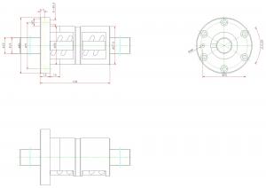 CMFZD2508-2.5滾珠絲杠副CAD絲杠圖紙